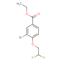 Chemical structure of ethyl 3-bromo-4-(2,2-difluoroethoxy)benzoate - CSSB01402450093