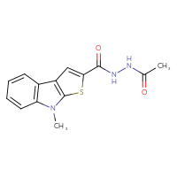 Chemical structure of N'-acetyl-8-methyl-8H-thieno[2,3-b]indole-2-carbohydrazide - CSSB00104102852