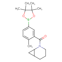 Chemical structure of 2-[2-methyl-5-(4,4,5,5-tetramethyl-1,3,2-dioxaborolan-2-yl)benzoyl]-2-azabicyclo[4.1.0]heptane - CSSB02533516069