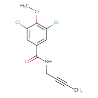 Chemical structure of N-(but-2-yn-1-yl)-3,5-dichloro-4-methoxybenzamide - CSSB01643796640