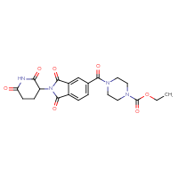Chemical structure of ethyl 4-[2-(2,6-dioxopiperidin-3-yl)-1,3-dioxo-2,3-dihydro-1H-isoindole-5-carbonyl]piperazine-1-carboxylate - CSSB03537504818