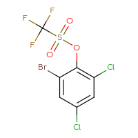 Chemical structure of 2-bromo-4,6-dichlorophenyl trifluoromethanesulfonate - CSSB20774712332