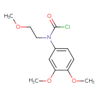 Chemical structure of N-(3,4-dimethoxyphenyl)-N-(2-methoxyethyl)carbamoyl chloride - CSSB06285670706