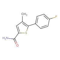 Chemical structure of 5-(4-fluorophenyl)-4-methylthiophene-2-carboxamide - CSSB00000059272