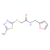 Chemical structure of 2-[(5-amino-1,3,4-thiadiazol-2-yl)sulfanyl]-N-[(furan-2-yl)methyl]acetamide - CSSB00000576036