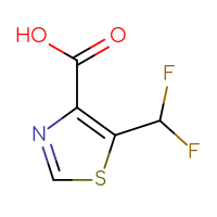 Chemical structure of 5-(difluoromethyl)-1,3-thiazole-4-carboxylic acid - CSSB00116219279