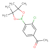 Chemical structure of 1-[3-chloro-4-(4,4,5,5-tetramethyl-1,3,2-dioxaborolan-2-yl)phenyl]ethan-1-one - CSSB00010045531