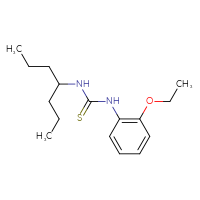 Chemical structure of 1-(2-ethoxyphenyl)-3-(heptan-4-yl)thiourea - CSSB21432526559