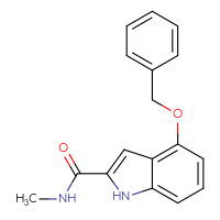 Chemical structure of 4-(benzyloxy)-N-methyl-1H-indole-2-carboxamide - CSSB02283618153