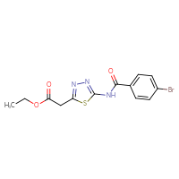 Chemical structure of ethyl 2-[5-(4-bromobenzamido)-1,3,4-thiadiazol-2-yl]acetate - CSSB00048154528