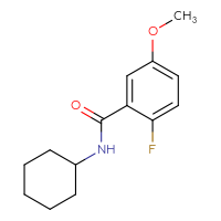Chemical structure of N-cyclohexyl-2-fluoro-5-methoxybenzamide - CSSB00133988987