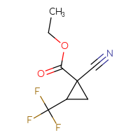 Chemical structure of ethyl 1-cyano-2-(trifluoromethyl)cyclopropane-1-carboxylate - CSSB01377023478