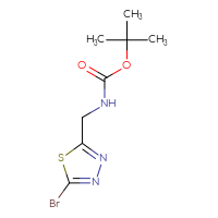 Chemical structure of tert-butyl N-[(5-bromo-1,3,4-thiadiazol-2-yl)methyl]carbamate - CSSB00011014009