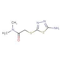 Chemical structure of 2-[(5-amino-1,3,4-thiadiazol-2-yl)sulfanyl]-N,N-dimethylacetamide - CSSB00000148998