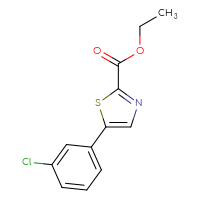 Chemical structure of ethyl 5-(3-chlorophenyl)-1,3-thiazole-2-carboxylate - CSSB00020649218