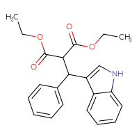 Chemical structure of 1,3-diethyl 2-[(1H-indol-3-yl)(phenyl)methyl]propanedioate - CSSB00121720985
