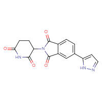 Chemical structure of 2-(2,6-dioxopiperidin-3-yl)-5-(1H-pyrazol-5-yl)-2,3-dihydro-1H-isoindole-1,3-dione - CSSB06587718678