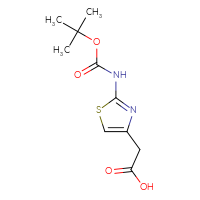 Chemical structure of 2-(2-{[(tert-butoxy)carbonyl]amino}-1,3-thiazol-4-yl)acetic acid - CSSB00011210687