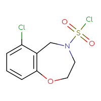 Chemical structure of 6-chloro-2,3,4,5-tetrahydro-1,4-benzoxazepine-4-sulfonyl chloride - CSSB14959847619