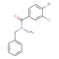 Chemical structure of N-benzyl-4-bromo-3-chloro-N-methylbenzamide - CSSB00012840277