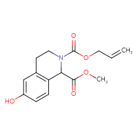 Chemical structure of 1-methyl 2-prop-2-en-1-yl 6-hydroxy-1,2,3,4-tetrahydroisoquinoline-1,2-dicarboxylate - CSSB21043414109