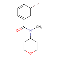 Chemical structure of 3-bromo-N-methyl-N-(oxan-4-yl)benzamide - CSSB00000355905