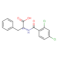 Chemical structure of rel-(2R)-2-[(2,4-dichlorophenyl)formamido]-3-phenylpropanoic acid - CSSB02516457505