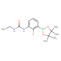 Chemical structure of 3-ethyl-1-[2-fluoro-3-(4,4,5,5-tetramethyl-1,3,2-dioxaborolan-2-yl)phenyl]urea - CSSB00022000995