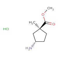 Chemical structure of methyl (1S,3S)-3-amino-1-methylcyclopentane-1-carboxylate hydrochloride - CSSB06744501186