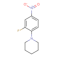 Chemical structure of 1-(2-fluoro-4-nitrophenyl)piperidine - CSSB00000326804