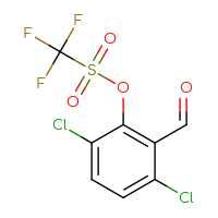 Chemical structure of 3,6-dichloro-2-formylphenyl trifluoromethanesulfonate - CSSB20976900188