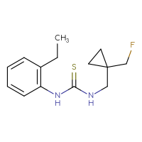 Chemical structure of 1-(2-ethylphenyl)-3-{[1-(fluoromethyl)cyclopropyl]methyl}thiourea - CSSB21432501671