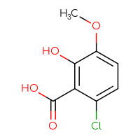 Chemical structure of 6-chloro-2-hydroxy-3-methoxybenzoic acid - CSSB00021484454