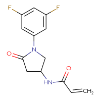 Chemical structure of N-[1-(3,5-difluorophenyl)-5-oxopyrrolidin-3-yl]prop-2-enamide - CSSB21332062239