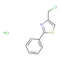 Chemical structure of 4-(chloromethyl)-2-phenyl-1,3-thiazole hydrochloride - CSSB00000683535