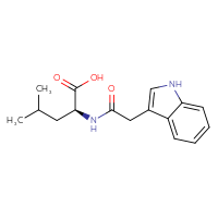 Chemical structure of (2S)-2-[2-(1H-indol-3-yl)acetamido]-4-methylpentanoic acid - CSSB00015320798