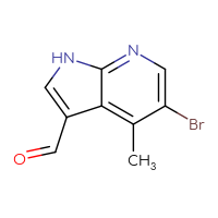 Chemical structure of 5-bromo-4-methyl-1H-pyrrolo[2,3-b]pyridine-3-carbaldehyde - CSSB00010168455