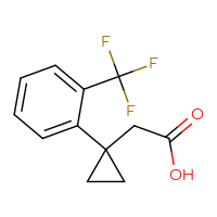 Chemical structure of 2-{1-[2-(trifluoromethyl)phenyl]cyclopropyl}acetic acid - CSSB00103119392