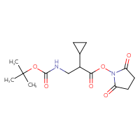 Chemical structure of 2,5-dioxopyrrolidin-1-yl 3-{[(tert-butoxy)carbonyl]amino}-2-cyclopropylpropanoate - CSSB17484213696