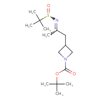 Chemical structure of tert-butyl 3-(2-{[(R)-2-methylpropane-2-sulfinyl]imino}propyl)azetidine-1-carboxylate - CSSB21332858325