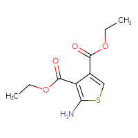 Chemical structure of 3,4-diethyl 2-aminothiophene-3,4-dicarboxylate - CSSB00010187350