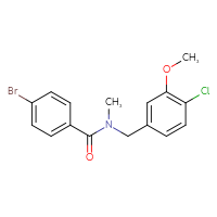 Chemical structure of 4-bromo-N-[(4-chloro-3-methoxyphenyl)methyl]-N-methylbenzamide - CSSB21432545181