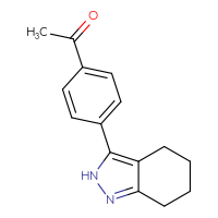 Chemical structure of 1-[4-(4,5,6,7-tetrahydro-2H-indazol-3-yl)phenyl]ethan-1-one - CSSB00102678279