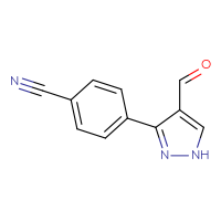Chemical structure of 4-(4-formyl-1H-pyrazol-3-yl)benzonitrile - CSSB00011247598
