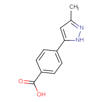 Chemical structure of 4-(3-methyl-1H-pyrazol-5-yl)benzoic acid - CSSB00010936464