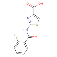 Chemical structure of 2-(2-fluorobenzamido)-1,3-thiazole-4-carboxylic acid - CSSB00015201686