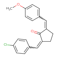 Chemical structure of 2-[(4-chlorophenyl)methylidene]-5-[(4-methoxyphenyl)methylidene]cyclopentan-1-one - CSSB00121698170