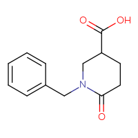 Chemical structure of 1-benzyl-6-oxopiperidine-3-carboxylic acid - CSSB00011624520