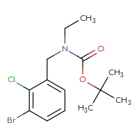 Chemical structure of tert-butyl N-[(3-bromo-2-chlorophenyl)methyl]-N-ethylcarbamate - CSSB03440288674