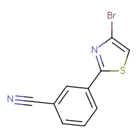 Chemical structure of 3-(4-bromo-1,3-thiazol-2-yl)benzonitrile - CSSB00012563116